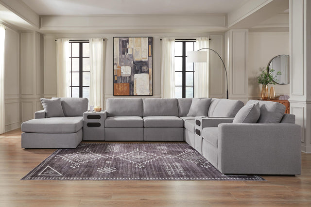 Modmax Granite 8-Piece Sectional with Storage Chaise and Audio Consoles from Ella Furniture