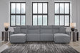 Modmax II Salt and Pepper Next-Gen Nuvella™ 4-Piece Reclining Sectional with Double Chaise from Ella Furniture
