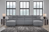 Modmax II Salt and Pepper Next-Gen Nuvella™ 4-Piece Reclining Sectional with Double Chaise from Ella Furniture
