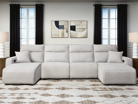 Modmax II Stone 4-Piece Reclining Sectional with Double Chaise view 2