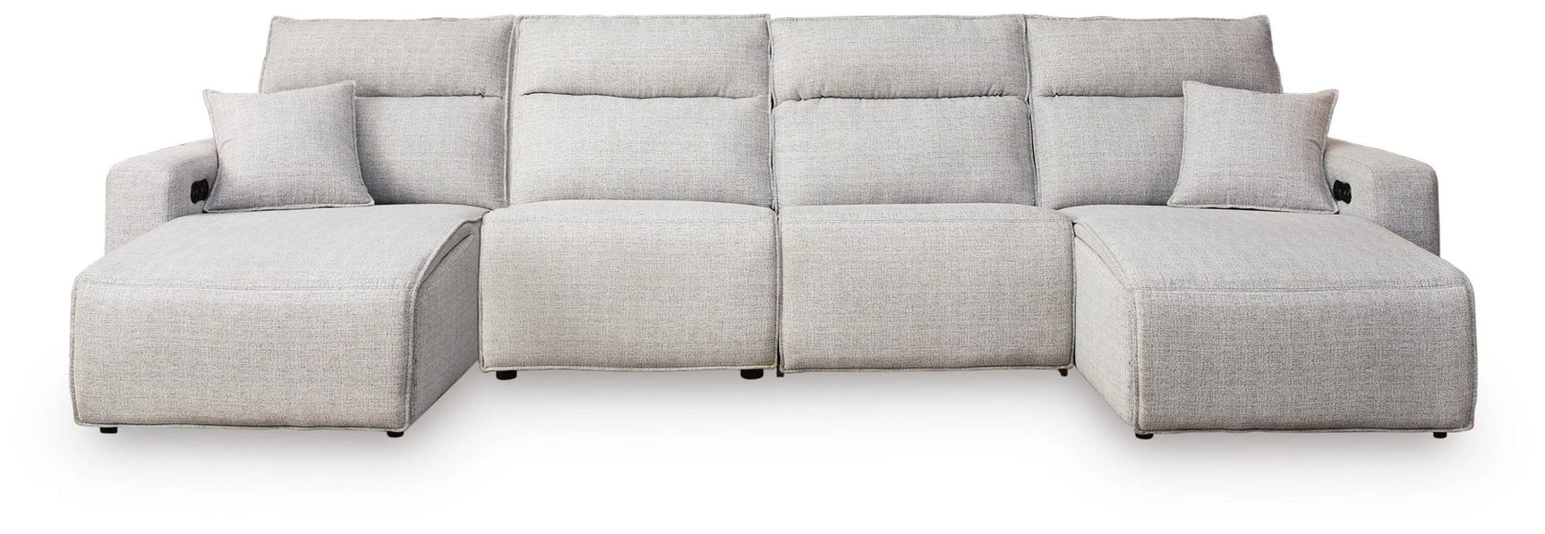 Modmax II Stone 4-Piece Reclining Sectional with Double Chaise view 3