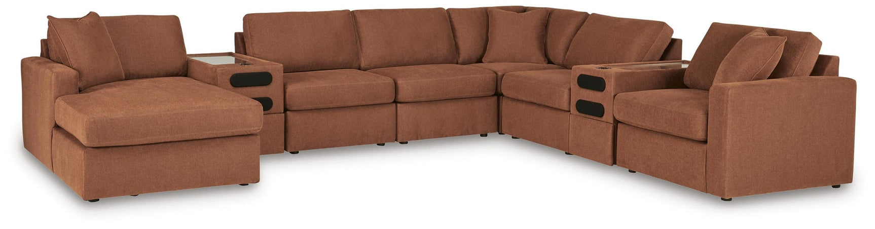 Modmax Spice 8-Piece Sectional with Storage Chaise and Audio Consoles from Ella Furniture