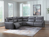 ModZ Blue 5-Piece Power Reclining Sectional view 2