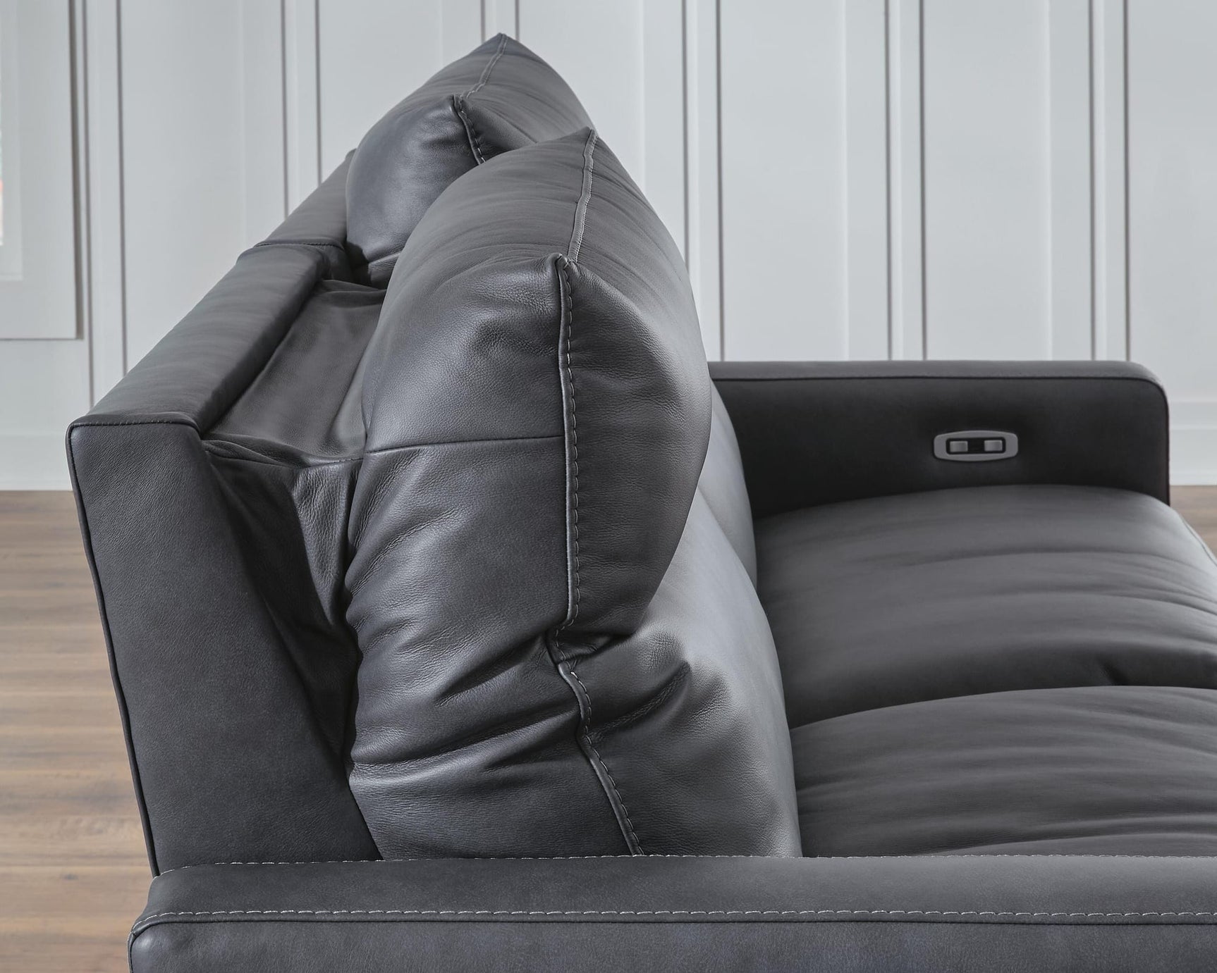 ModZ Blue 7-Piece Power Reclining Sectional with Audio Consoles from Ella Furniture
