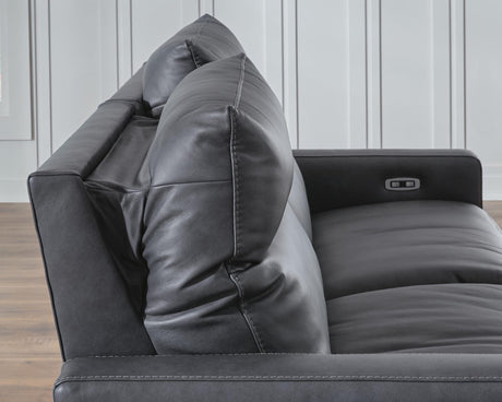 ModZ Blue 7-Piece Power Reclining Sectional with Audio Consoles from Ella Furniture