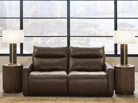 ModZ Chocolate 2-Piece Power Reclining Sectional Loveseat from Ella Furniture
