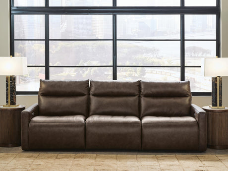 ModZ Chocolate 3-Piece Power Sectional Reclining Sofa from Ella Furniture