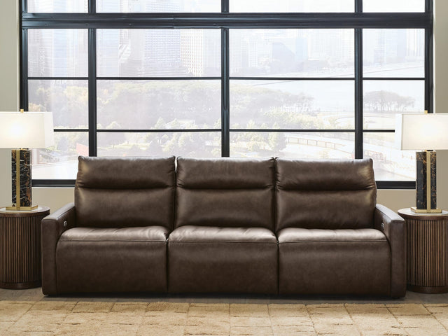 ModZ Chocolate 3-Piece Power Sectional Reclining Sofa from Ella Furniture