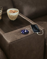 ModZ Chocolate 7-Piece Power Reclining Sectional with Audio Consoles detail view