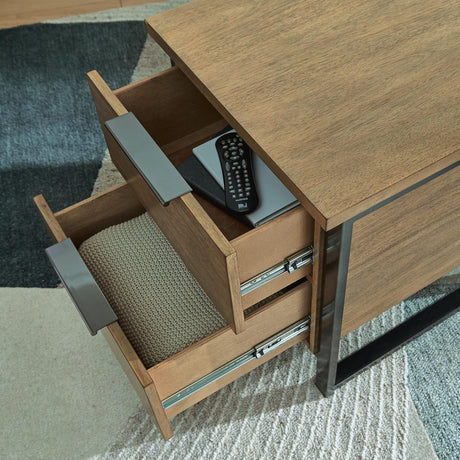 Montia Light Brown End Table detail view