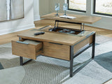 Montia Light Brown Lift-Top Coffee Table view 5