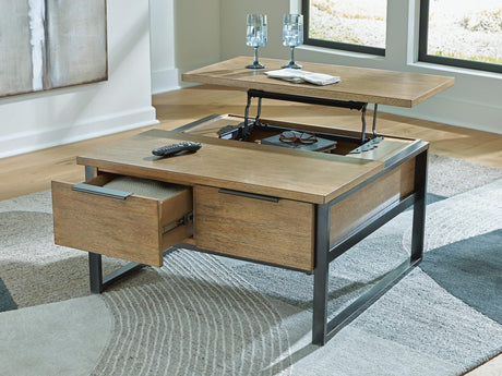 Montia Light Brown Lift-Top Coffee Table view 5