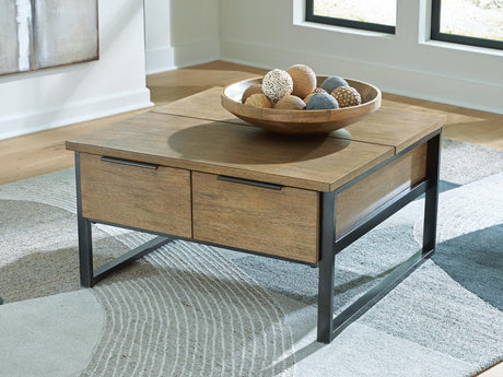 Montia Light Brown Lift-Top Coffee Table view 6