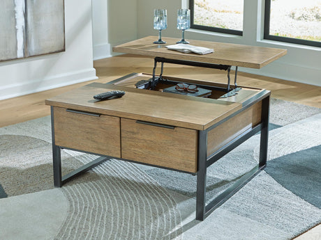 Montia Light Brown Lift-Top Coffee Table view 7