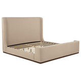 Nala Eastern King Fabric Upholstered Platform Bed Tan from Ella Furniture