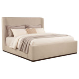 Nala Eastern King Fabric Upholstered Platform Bed Tan view 3