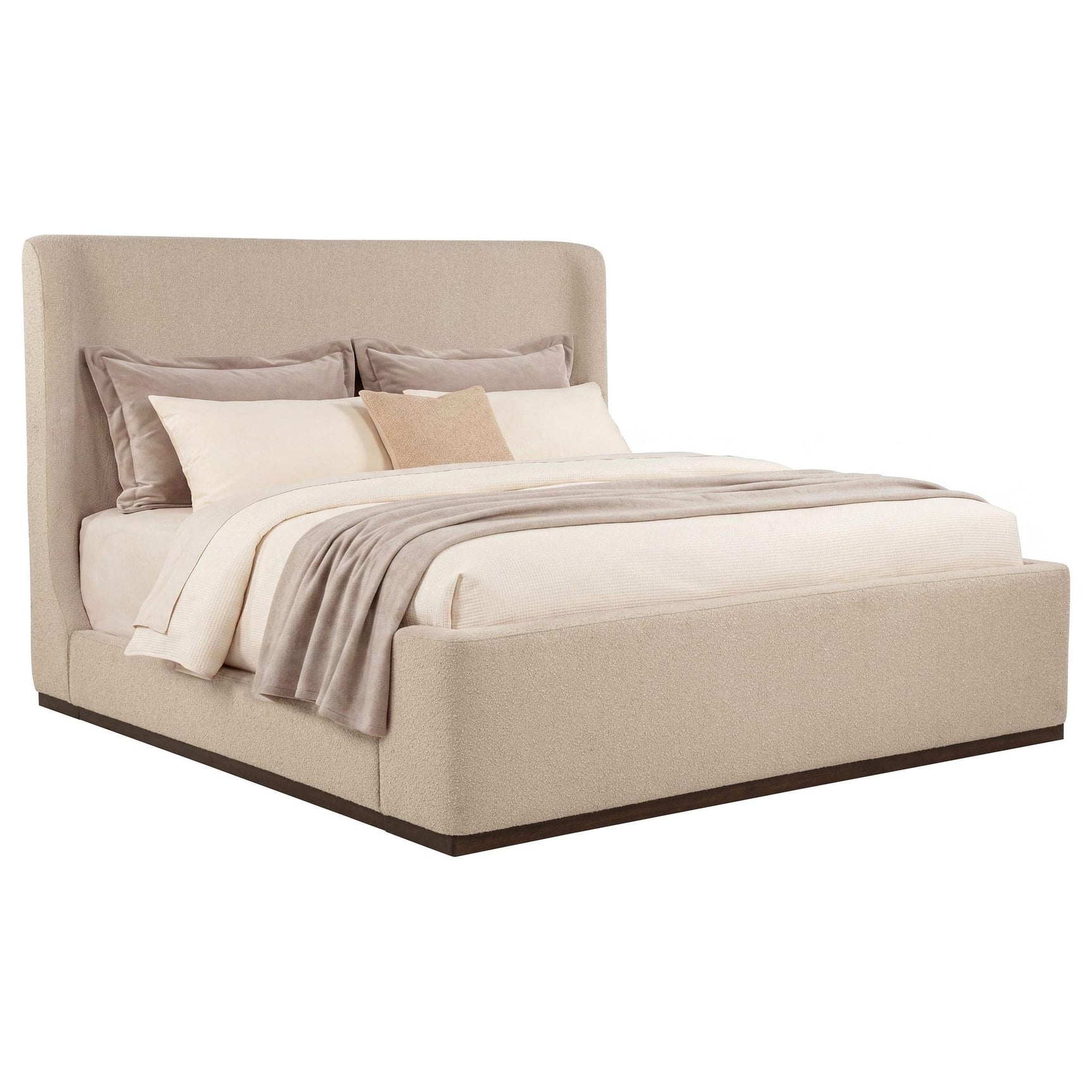 Nala Eastern King Fabric Upholstered Platform Bed Tan view 3