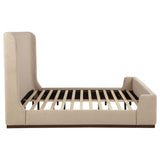 Nala Eastern King Fabric Upholstered Platform Bed Tan view 6