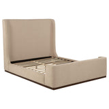 Nala Queen Fabric Upholstered Platform Bed Tan from Ella Furniture