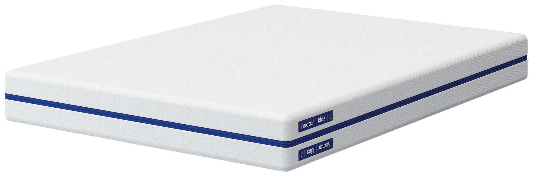 Nectar Foam Kids White Full Mattress angled view