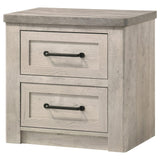 Nevado Farmhouse 2-Drawer Nightstand Grey and Weathered Taupe view 4