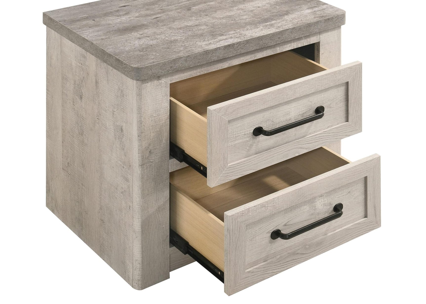 Nevado Farmhouse 2-Drawer Nightstand Grey and Weathered Taupe view 10