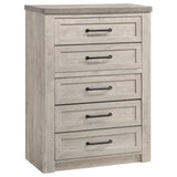 Nevado Farmhouse 5-Drawer Chest Grey and Weathered Taupe from Ella Furniture