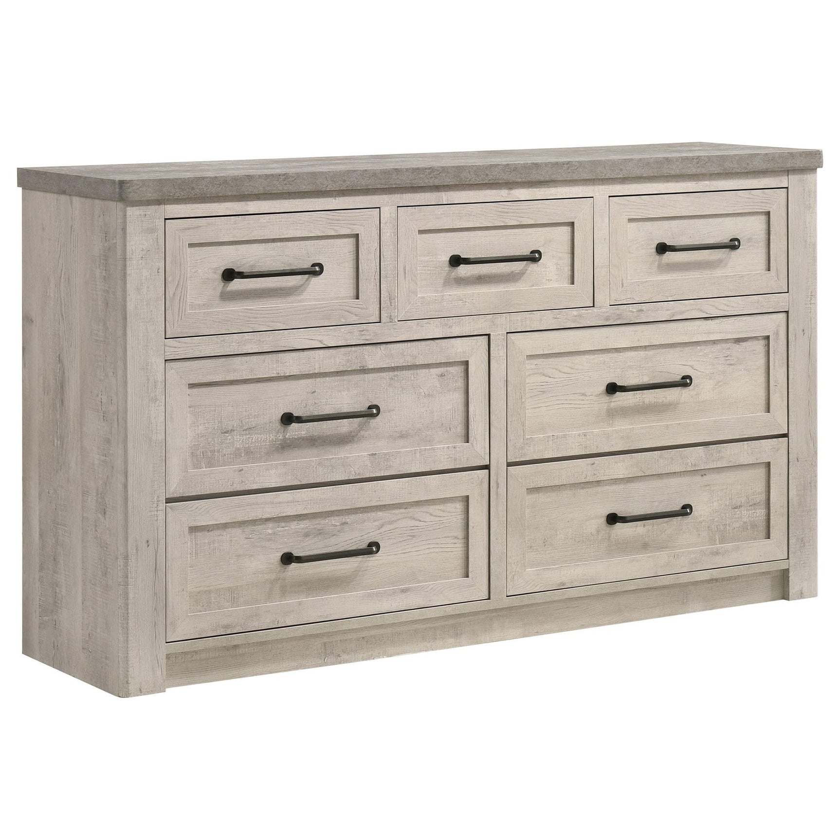 Nevado Farmhouse 7-Drawer Dresser Grey and Weathered Taupe from Ella Furniture