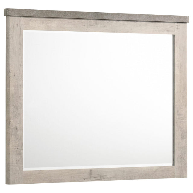 Nevado Farmhouse Beveled Dresser Mirror Grey and Weathered Taupe from Ella Furniture