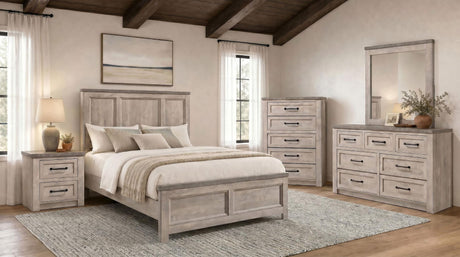Nevado Farmhouse Eastern King Panel Bed Grey and Weathered Taupe view 11