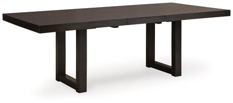 Neymorton Dark Grayish Brown Dining Set angled view