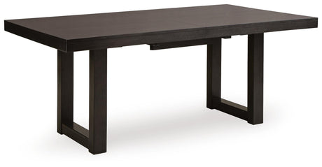Neymorton Dark Grayish Brown Dining Set angled view
