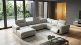 Noel Grey 6-Piece Italian Leather Power Reclining Sectional with Left-Facing Chaise and Right Arm Recliner view 16