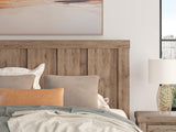 Oliandon Light Brown Panel Bedroom Set King 3: Bed, Dresser, Mirror from Ella Furniture