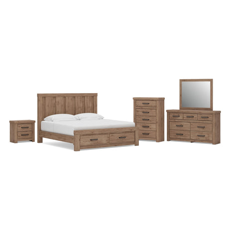 Oliandon Light Brown Panel Storage Bedroom Set from Ella Furniture