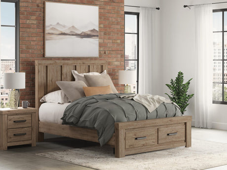 Oliandon Light Brown Queen Panel Storage Bed from Ella Furniture