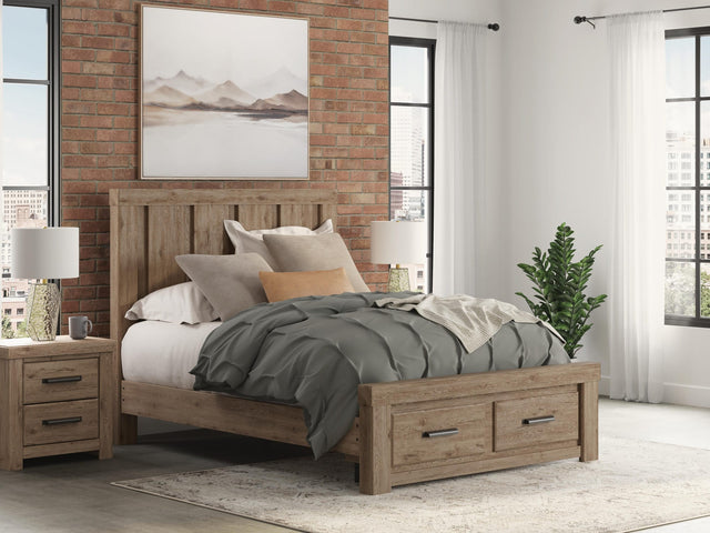 Oliandon Light Brown Queen Panel Storage Bed from Ella Furniture