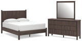 Pamytta Brown Platform Bedroom Set Queen 3: Bed, Dresser, Mirror from Ella Furniture