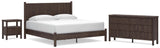 Pamytta Brown Platform Bedroom Set King 4: Bed, Dresser, Mirror, NightStand from Ella Furniture