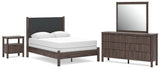 Pamytta Brown Upholstered Panel Bedroom Set view 3