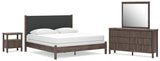 Pamytta Brown Upholstered Panel Bedroom Set view 4