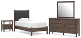 Pamytta Brown Upholstered Platform Bedroom Set view 3