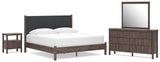 Pamytta Brown Upholstered Platform Bedroom Set view 4