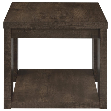 Pavone 2-Piece Coffee and End Table Set with Open Shelves Dark Rustic Mango view 6