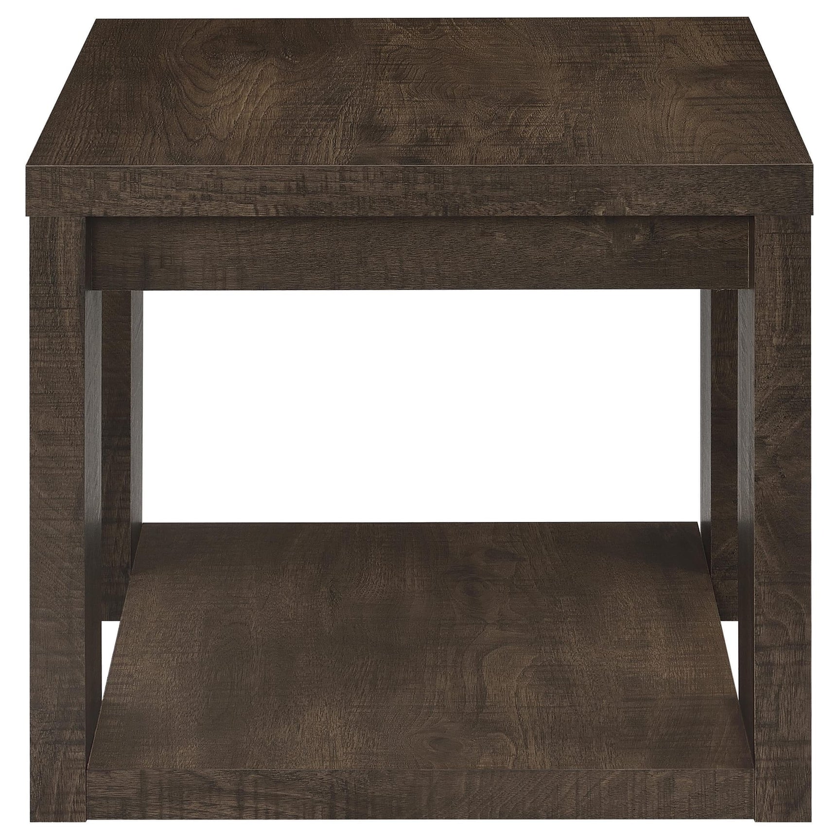 Pavone 2-Piece Coffee and End Table Set with Open Shelves Dark Rustic Mango view 7
