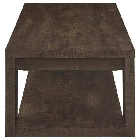 Pavone 2-Piece Coffee and End Table Set with Open Shelves Dark Rustic Mango view 11
