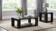 Pavone 2-Piece Transitional Coffee and End Table Set with Shelves Black from Ella Furniture