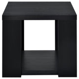 Pavone 2-Piece Transitional Coffee and End Table Set with Shelves Black view 4