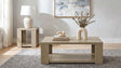 Pavone 2-Piece Transitional Coffee and End Table Set with Shelves Latte from Ella Furniture