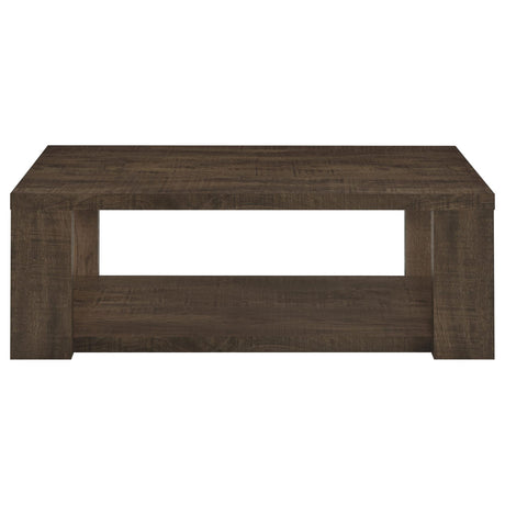 Pavone 3-Piece Coffee and End Table Set with Open Shelves Dark Rustic Mango view 9